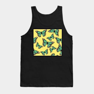 Monarch butterflies with yellow background Tank Top